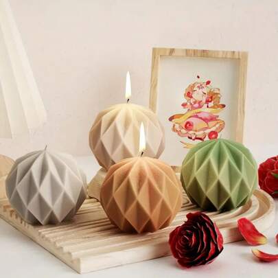 1pc Diamond Ball Mold Ball Candle Mold Diamond Shape Resin Casting Mold Resin Making Mold For Candle Silicone Mold Home Decoration Mold Candle Making Mold 3D Animal Mold