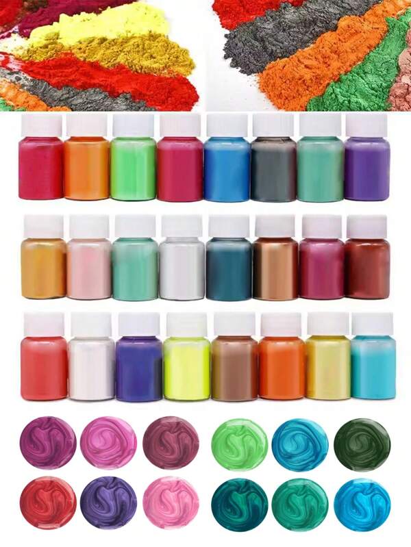 1 pièce Ensemble de colorants en poudre de mica en résine époxy, pigments en poudre, mica pailleté pour résine, perle résine naturelle, colorants pour résine