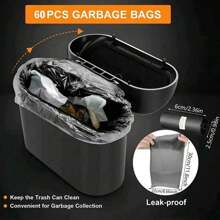 1 件带盖汽车垃圾桶，侧门悬挂式垃圾桶，通用型，带垃圾袋 - 均碼 - 查看 2