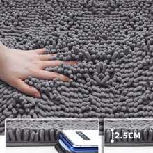 Farfallarossa Microfiber Bath Mat, Soft Long Pile, Non-Slip,Washable, Toilet Mats,Carpet - Dark Grey - View 4