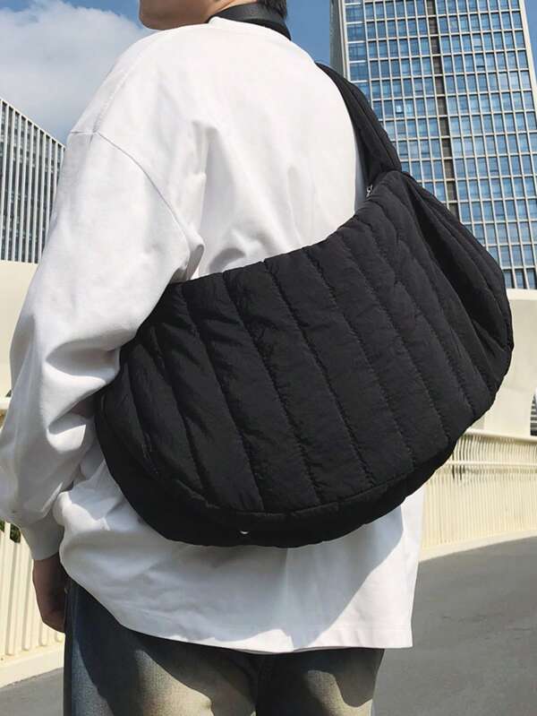 peach tree Sac fourre-tout avec sangle réglable, sac bandoulière de couleur unie simple, fermeture éclair, convient aux couples, la Saint-Valentin, Halloween, Noël, automne/hiver, sac banane unisexe