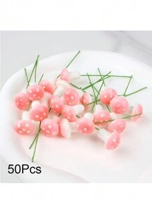 50 件装迷你泡沫蘑菇微型仙女花园景观苔藓玻璃玻璃容器工艺装饰