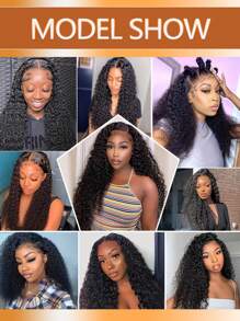 V Part Wig Human Hair No Leave Out Thin Part Wig Glueless Wigs Human Hair Pre Plucked Kinky Curly V Part Wig Beginner Friendly No Sew In No Glue 200% Density - Natural Black - View 8