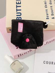 Cute Plush Kawaii Cartoon Plush Bluetooth Headset Protective Cover Girl Design Small Wallet Wireless Earphone Cases With With Keychain Compact Coin Pouch & Card Holder With Keychain, - Multicolor - View 12