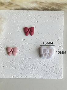 1/5 Peças Conjunto Miniatura de Cortadores de Argila em Forma de Laço, Cortadores de Argila Polimérica para Confecção de Brincos, Cortadores de Argila para Studs de Joias de Argila Polimérica