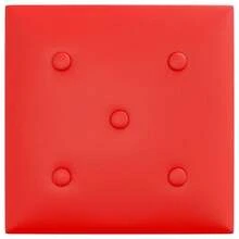 Stylish Red Faux Leather Wall Panels Set Of 12 30 Cm Covering 1.08 M² For Home Decor - 紅色 - 查看 4