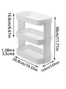 1pc Multi-Tier Desktop Organizer Shelf. Bedside Bookshelf. Student/Office Computer Desk Storage Rack - White - View 12