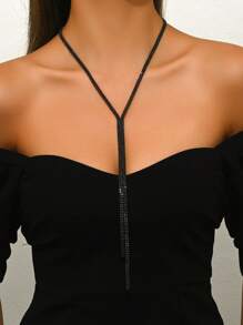 欧美风新娘首饰爪链多层水钻流苏奢华锁骨链，适合时尚晚宴、颈部装饰和情人节配饰