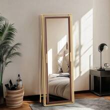 Rustic Gold Frame Full Length Mirror Floor Mirror Full Body Standing Mirror 63in Gifts