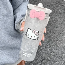 Sanrio 1 pièce Bouteille d'eau grand volume avec paille Sanrio hello kitty - , étanche pour les sports de plein air et la remise en forme, 20,29/30,43 oz