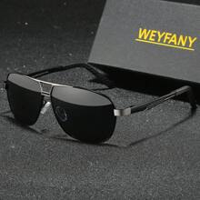 Occhiali da sole polarizzati con montatura grande, gambe in alluminio e magnesio con cerniere a molla, adatti per esterni, pesca, guida, uso classico aziendale per l estate, spiaggia, vacanza, all aperto, viaggio