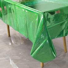 Plastic Tablecloth, Shiny Disposable Laser Rainbow Rectangle Tablecloth, Holographic Aluminum Foil Tablecloth For Rainbow Party, Birthday, Wedding, 137cm X 274cm