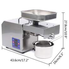RAINAUT 600W Automatic Oil Press Machine 304 Stainless Steel Extractor Machine, 3-6kg/6.61-13.23lbs/Hour,40-250°C/104-482℉, 43.6*16*27.8cm/17.2*6.3*10.9in. - US B Type Plug(110-127V) - View 2