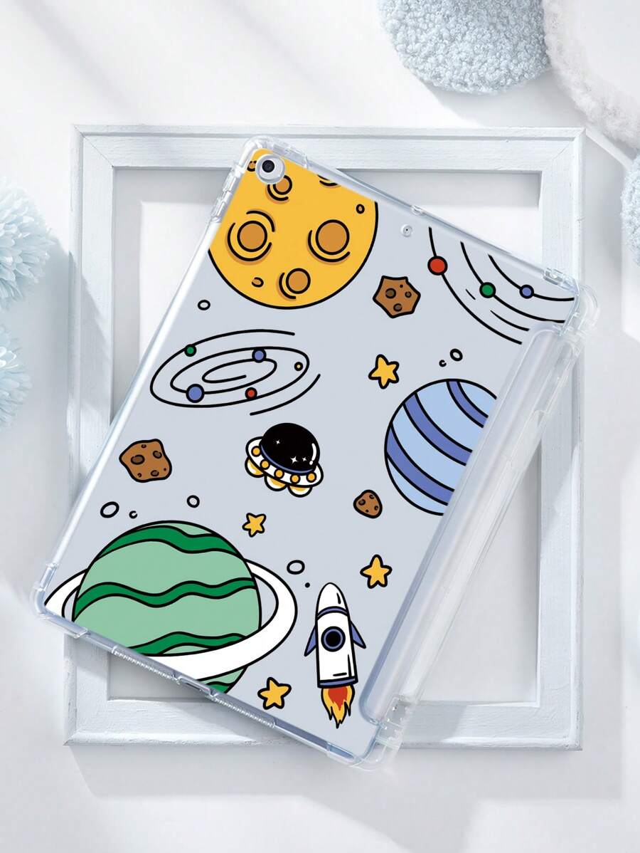 Universe 保护壳兼容 iPad 7/8/9 10.2 英寸，带内置铅笔槽，兼容三星 Galaxy Tab A8 10.5 英寸 2022、S6 Lite 10.4 英寸，外壳轻薄柔软，TPU 防刮背面，防震抗冲击凸起边缘 - 彩色 - 查看 1