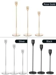 6 件黑金烛台 - 优雅高烛台，适用于婚礼、节日装饰、3 件桌面中心装饰，适合 3/4 英寸锥形或 LED 蜡烛节日装饰 Rama 礼物生日毕业