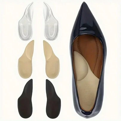 2pcs Arch Support Silicone Insoles, Soft Silicone Half Insoles For Casual Shoes, Sports Shoes, High Heels, Kitten Heel, Women Pumps