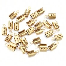 10/50pcs/Pack Stainless Steel Round Cord Clasp, 1/2/3/4/5mm Round Leather Cord Clasp, Round Crimp Beads, DIY Bracelet Necklace Phone Chain Jewelry Accessories - Round Rope Clip - View 14