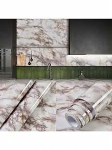 1 卷大理石壁纸，防油耐热自粘壁纸，适用于厨房、家具装饰、奢华香槟白色/房间装饰、家居装饰、卧室装饰、房间装饰、粘贴在瓷砖上、海报、墙面印刷品、卧室房间装饰