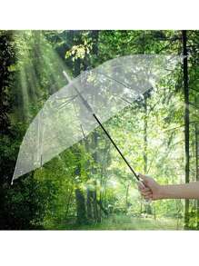 4pcs Windproof Clear Umbrellas With Auto Open, Dome Design & J Hook Handle - Perfect For Weddings & Graduations - Clear - View 9