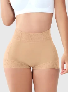 1pc Women's Shapewear Briefs, Slimming Leggings,Tummy Control High Waist Anti-Slip Shorts, Butt Lifting Shapewear Bottoms,Suitable For Daily Wear - Khaki - View 2