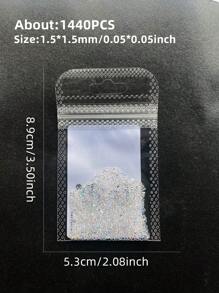 1440pcs/13000Pcs Tiny Nail Rhinestones 1.3mm Clear AB Flatback Glass Pixie Crystals, Iridescent Nail Gems Long Lasting Shine Small Sugar Glitter Beads Dust Nail Charms For Nail Design DIY Crafts Accessories Nails