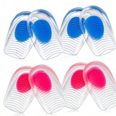 2pcs High Elastic Shock Absorption Comfortable Insole, Silicone Soft Heel Protector Pad, Anti-Heel Spur & Foot Pain, Suitable For Sports Shoes And Casual Shoes