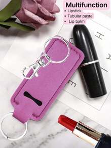 Chapsticks Holder Keychain For Lipstick Lip Balm Keychain Holder With Clip Stocking Stuffers For Women Winter,Lipstick Sleeve Pouch Lip Balm Bag,Portable Pocket Lip Gloss Tube Holder ,Travel Accessory,Lipstick Cover Key Chain, Multi-Function Accessories