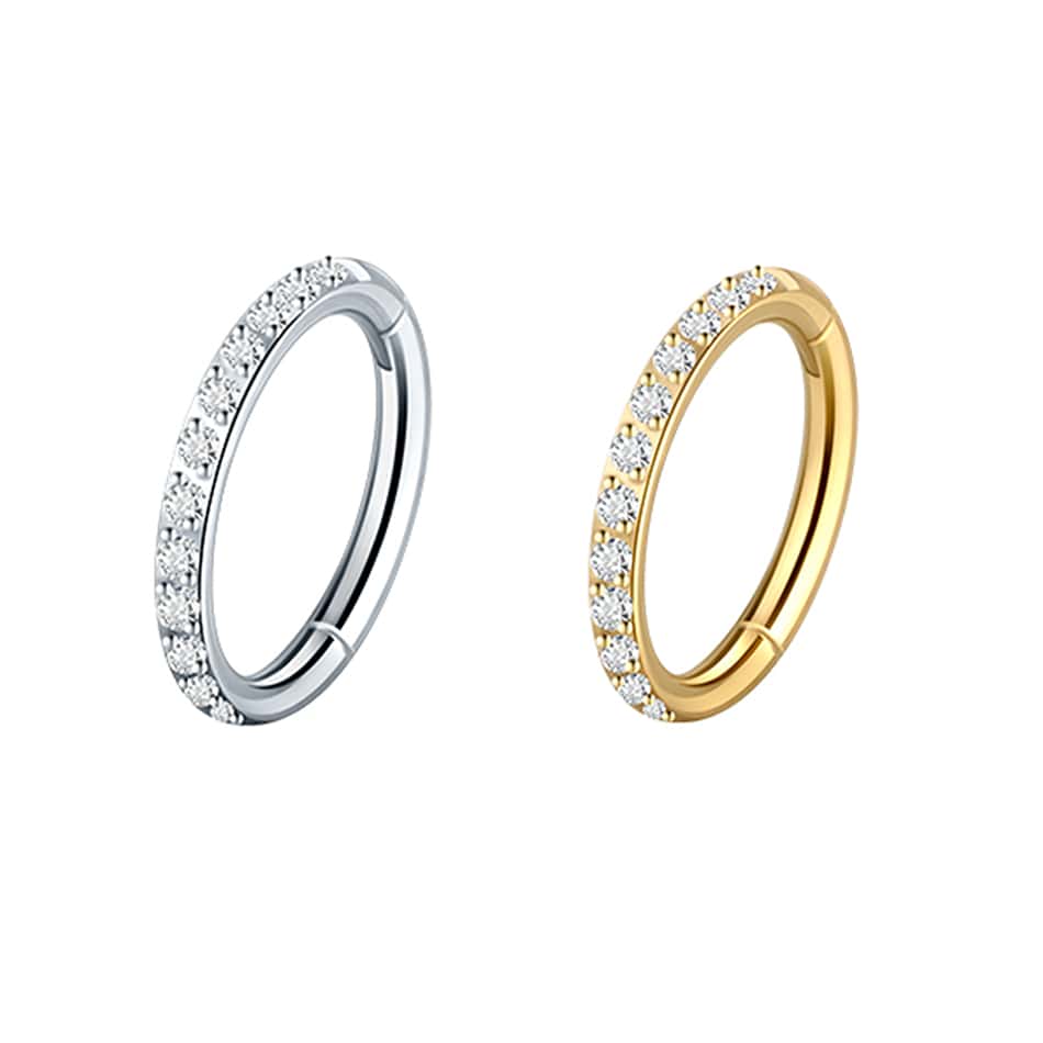 SWANJO 316L Surgical Steel CZ Nose Rings Hoop 16G Piercing Body Jewelry For Cartilage Helix Rook Tragus Conch