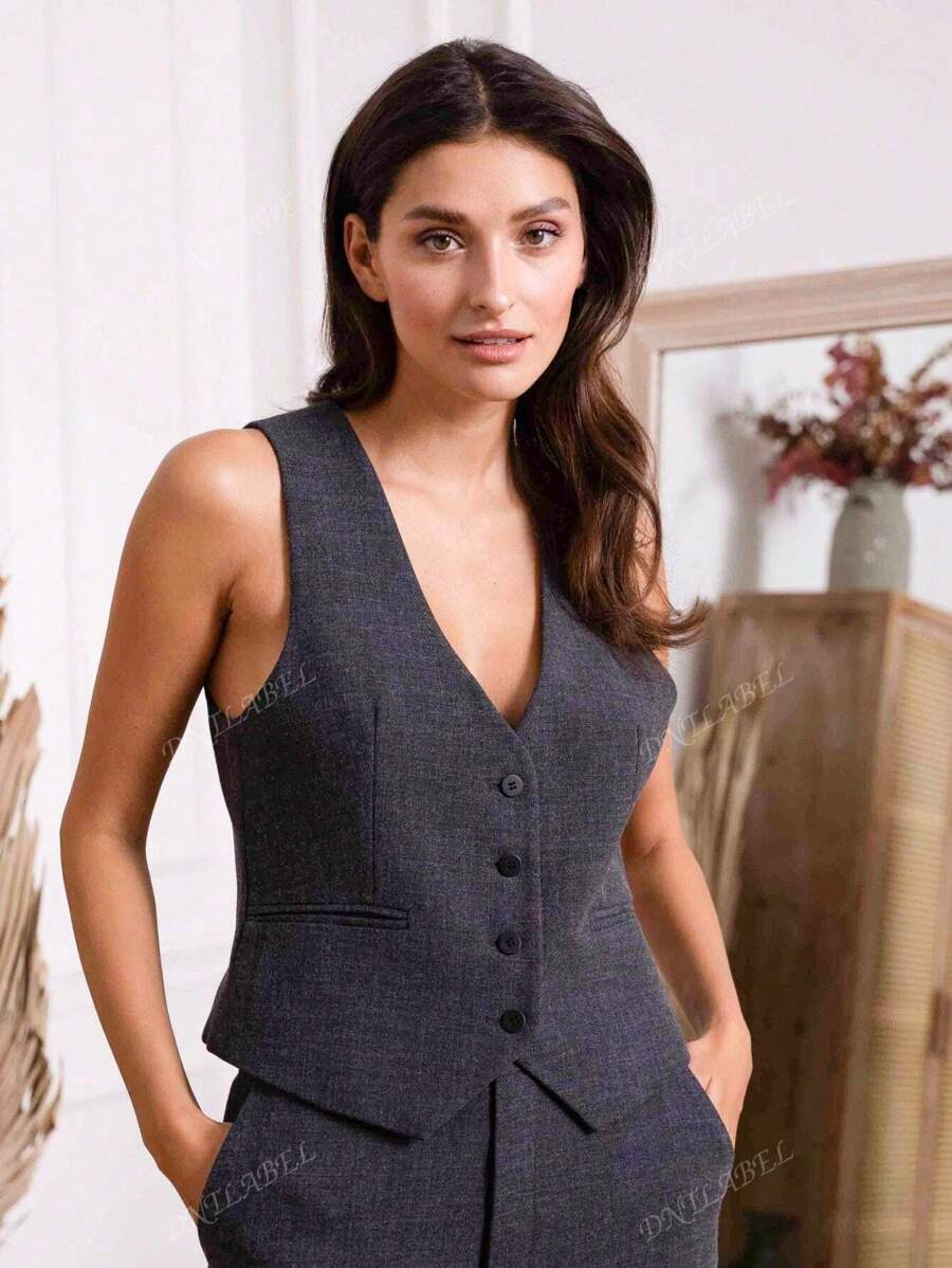 Gilet sans manches pour femme d'hiver - Design élégant et classique, parfait pour le travail, les sorties et les rendez-vous