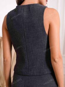 Gilet sans manches pour femme d'hiver - Design élégant et classique, parfait pour le travail, les sorties et les rendez-vous