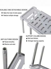 Estantería organizadora extensible de cocina, estante multifuncional debajo del fregadero para platos, botellas, organizador de gabinete
