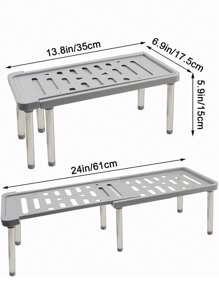 Estantería organizadora extensible de cocina, estante multifuncional debajo del fregadero para platos, botellas, organizador de gabinete