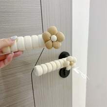1pc Flower Pattern Door Knob Cover, Anti-Static Anti-Collision Protection Sleeve, EVA Foam Material, Home Door Handle Protector