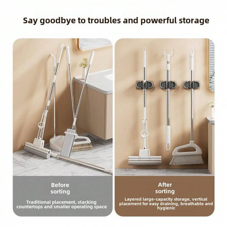 实用的存储助手！1/3/4 件 ABS 高品质免钻壁挂式存储架，多功能免钻设计，适用于浴室、厨房、阳台壁挂式存储 - 槍灰色 - 查看 6