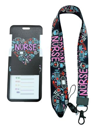 1pc Cartoon Nursing & Doctor Series Card Holder, Student ID Badge Lanyard Combo Set,School Supplies,Back To School