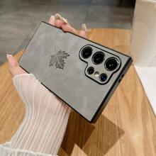 Premium Quality Maple Leaf Genuine Leather Shockproof Phone Case Compatible With Apple & - Grey - View 30