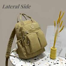 PANDA WE Casual Shoulder Bag Diaper Bag Lightweight Nylon Multi-Pocket Waterproof Travel Small Backpack Computer Bag (Dull Green)