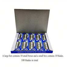 Razor Blades In A Box Of 100 Pieces, Stainless Steel Blades, Manual Shaving Blades, Old-Fashioned Shaving Blades, Double-Sided Men's Shaving Blades Suitable For Home Salons Or Hotel Travel - Silver - View 11