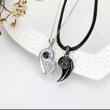Valentine Gift Love Necklace Couple Necklace Custom Photo Necklace Projection Necklace Magnet Attract Necklace Black And White Couple Necklace Valentine Gift