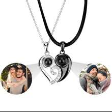 Valentine Gift Love Necklace Couple Necklace Custom Photo Necklace Projection Necklace Magnet Attract Necklace Black And White Couple Necklace Valentine Gift