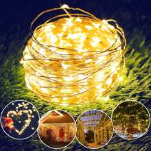 LED String Lights 20m 200LED Fairy Lights, AA Battery Powered Fairy String Lights, Waterproof Silver Wire Copper Wire String Lights For DIY Wedding Dorm, Bedroom, Party, Flower Decoration, Birthday Decoration, Campus Decoration, Holiday Decoration, Courtyard Garden Decoration, Etc