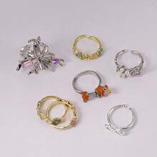 1pc Women's Delicate Light Luxury Design Fresh And Sweet Style Open Adjustable Zirconia Butterfly Ring Suitable For Weddings, Parties, Daily Wear Elegant Party
