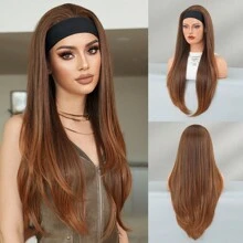 7JHH WIGS Long Straight Headband Wig For Women Brown Blonde Layered Natural Looking Synthetic Heat Resistant Fiber Hair Band Wig For Daily Party Use 30 Inch - màu nâu - Xem 12