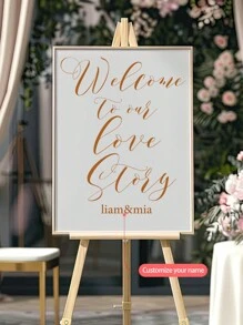 1pc Customized Name Sticker, Suitable For Weddings, Parties, Couples, Families - Marriage, Wedding, Home, Gift, Living Room, Bedroom, Decor (Gold Color) Gifts Birthday Graduation