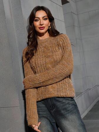 女士优雅休闲套头衫，秋冬