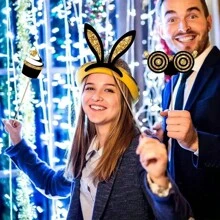 23 件套照片亭道具趣味摄影配件，适用于生日、婚礼、派对、迪斯科狂欢节、帽子、嘴唇、领带、皇冠、派对游戏和活动拍摄用品 - 彩色 - 查看 8