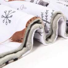 1 pièce Couverture bébé 75*100cm, un côté avec motif de dessin animé mignon, un côté en peluche douce et confortable, couverture, couette d'air conditionné, fournitures de chambre de bébé