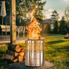 Portable 15 INCH STAINLESS STEEL SMOKELESS FIREPIT FOR WOOD OR PELLET BURNING