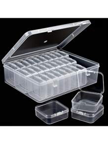 Caja de almacenamiento de escritorio con 30 compartimientos de plástico transparente, organizador transparente de varias capas para el hogar