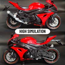 Makeda 1/12 比例铃木 GSX-R1000R 合金玩具摩托车，铃木摩托车模型，GSX R1000 摩托车玩具，送给男孩女孩的礼物
